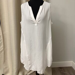 Cloth & Stone White V-Neck Tunic Dress